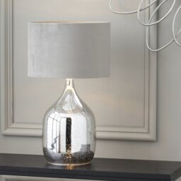 Pacific Stellar Glass Table Lamp - Silver - thumbnail 1