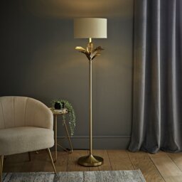 ValueLights Christina Metal Palm Leaf Statement Floor Lamp - Gold - thumbnail 1
