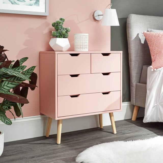 GFW Nyborg 4 Drawer Chest - Coral Pink - image 1