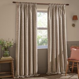 Wylder Grace Leaf Pencil Pleat Curtains - Taupe - 229x229cm - thumbnail 2