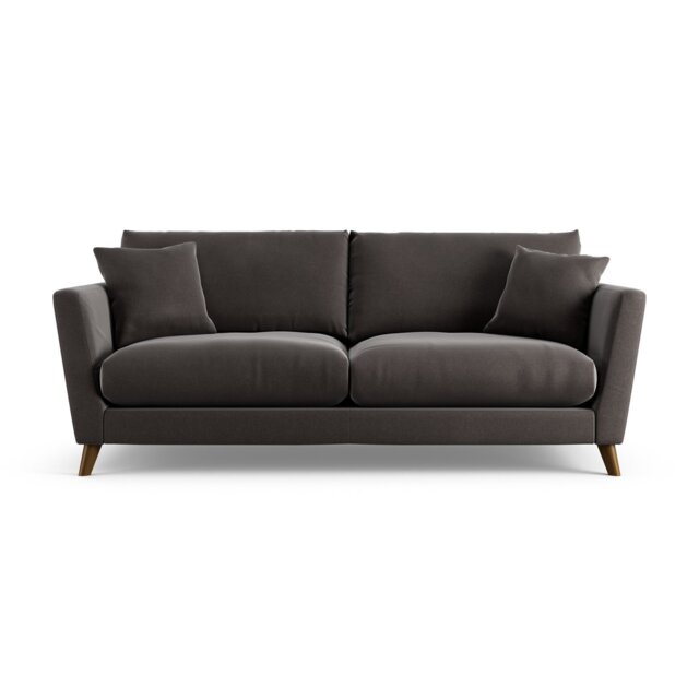 Habitat Lomond Velvet 4 Seater Sofa - Grey - Dark Leg - image 1