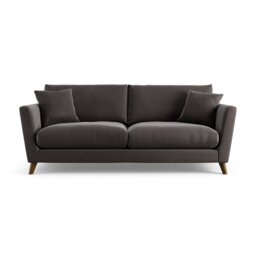 Habitat Lomond Velvet 4 Seater Sofa - Grey - Dark Leg - thumbnail 1
