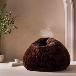 Kaikoo Ayrton Faux Fur Bean Bag - Brown - thumbnail 1