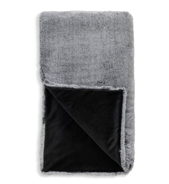Habitat Faux Fur Tipped Throw - Charcoal - 125x150cm - image 1