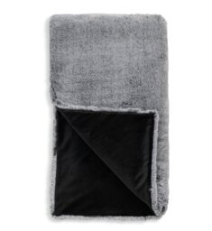 Habitat Faux Fur Tipped Throw - Charcoal - 125x150cm