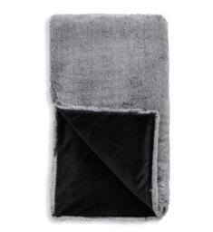 Habitat Faux Fur Tipped Throw - Charcoal - 125x150cm - thumbnail 2