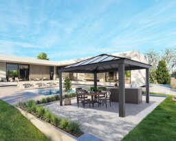 Palram Canopia Dallas Grey Garden Gazebo 14 x 14ft - thumbnail 2