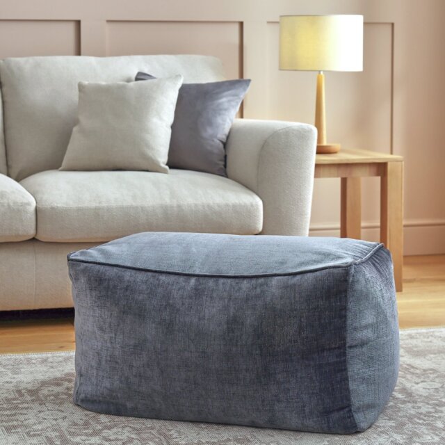 Argos Home Harper Fabric Pouffe - Grey - image 1