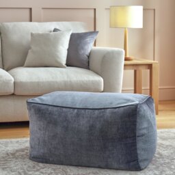 Argos Home Harper Fabric Pouffe - Grey - thumbnail 1