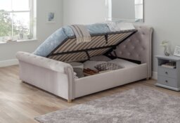 Argos Home Harrogate Kingsize Velvet Ottoman Bed - Silver - thumbnail 2