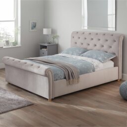Argos Home Harrogate Kingsize Velvet Ottoman Bed - Silver - thumbnail 1