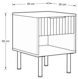 GFW Nervata 1 Drawer Side Table - Natural - thumbnail 2