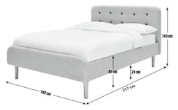 Habitat Aspen Kingsize Fabric Bed Frame - Grey - thumbnail 2