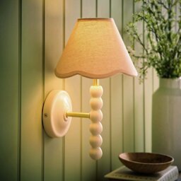 ValueLights Bobble Wooden Wall Light - Cream - thumbnail 2