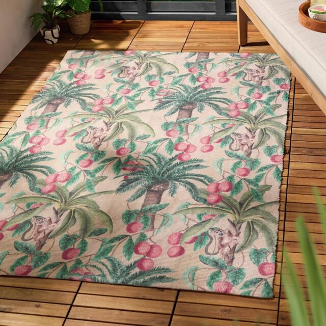 Furn Monkey Palm Polyester Green Rectangle Outdoor Rug - image 1
