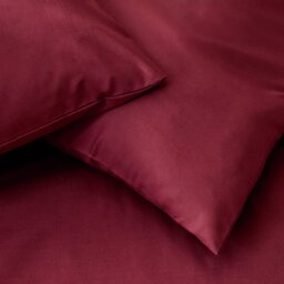 Habitat Cotton 200 TC Plain Burgundy Bedding Set - Superking - thumbnail 2