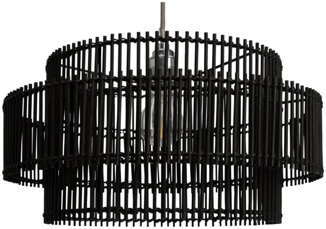 Habitat Black Bamboo 2 Tier Easy Fit Lampshade - 40cm