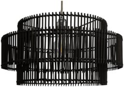 Habitat Black Bamboo 2 Tier Easy Fit Lampshade - 40cm - thumbnail 1