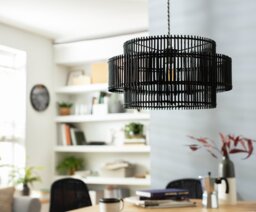 Habitat Black Bamboo 2 Tier Easy Fit Lampshade - 40cm - thumbnail 2