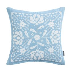 Habitat Folk Floral Stitch Denim Cushion Blue - 43x43cm - thumbnail 2