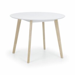 Julian Bowen Casa 4 Seater Round Dining Table - White & Oak - thumbnail 2