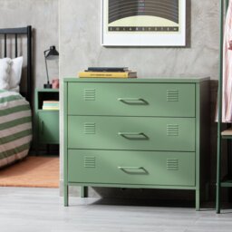 Habitat Stevie 3 Drawer Chest - Green - thumbnail 1