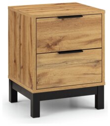 Julian Bowen Bali 2 Drawer Bedside Table - Oak - thumbnail 2