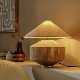 Habitat Jute Wrapped 37cm Table Lamp - Gold & Natural - thumbnail 2