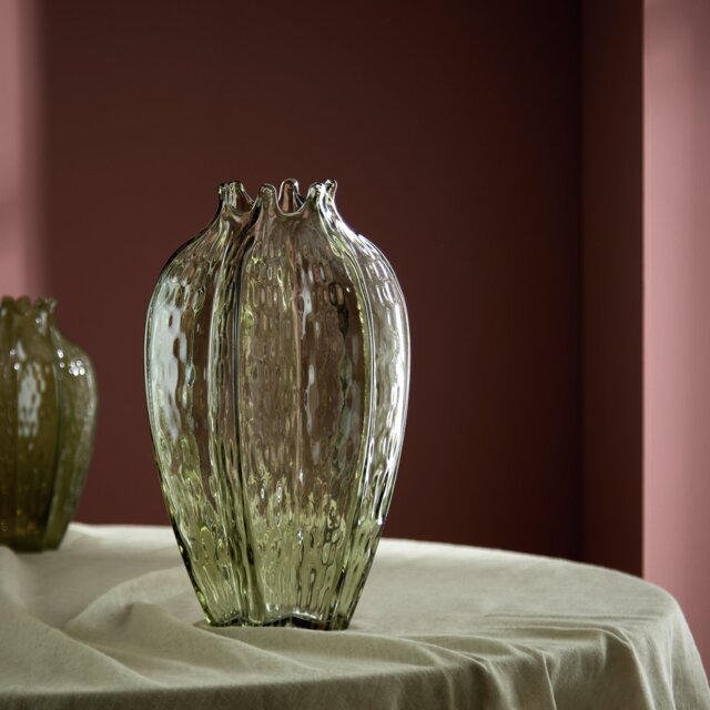 Habitat Seed Pod Glass Green Vase - 32cm - image 1