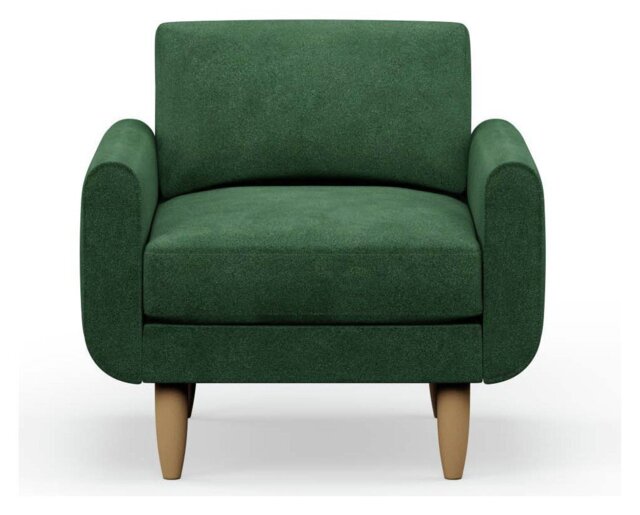 Hutch Velvet Round Arm Armchair - Sage Green - image 1