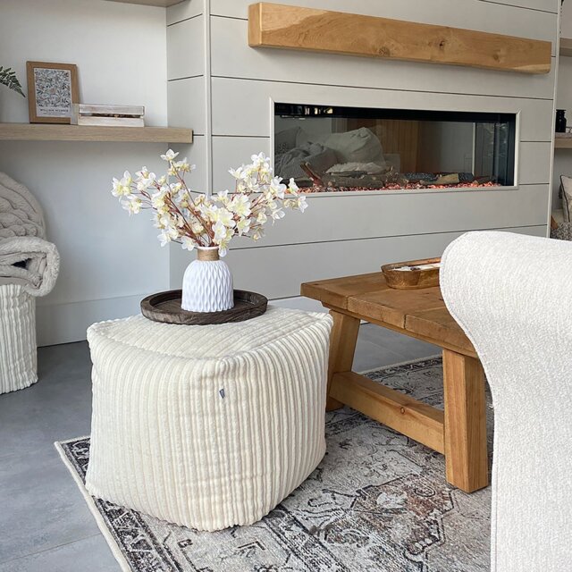 rucomfy Jumbo Cord Cube Bean Bag - Ivory - image 1
