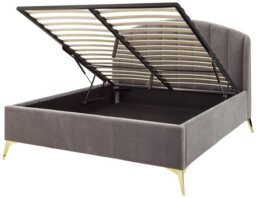 GFW Pettine Kingsize End Lift Ottoman Fabric Bed Frame-Grey - thumbnail 2
