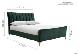 Birlea Clover Kingsize Fabric Bed Frame - Green - thumbnail 2