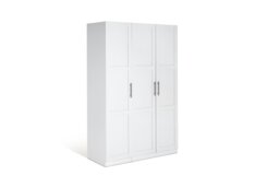 Habitat Munich Panelled 3 Door Wardrobe - White - thumbnail 1