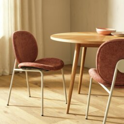 Habitat Oryn Pair of Fabric Dining Chair - Pink - thumbnail 1