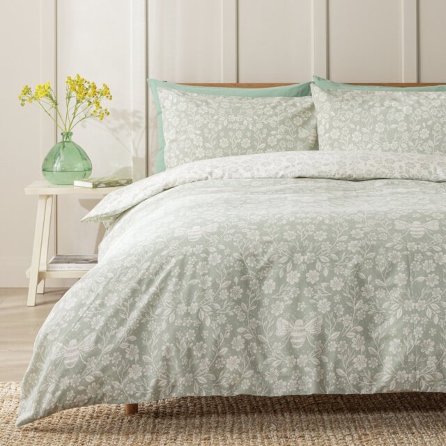 Argos Home Floral Bee Green Bedding Set - Single - image 1