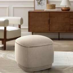 Habitat Polly Fabric Storage Footstool - Natural - thumbnail 1