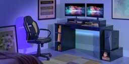 Argos Home Gaming Desk - Black - thumbnail 2