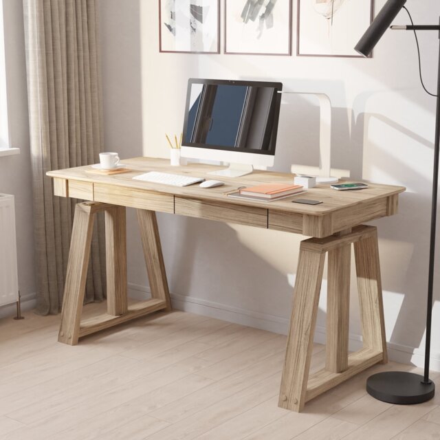 Koble Nora Height Adjustable Desk - Light Wood - image 1