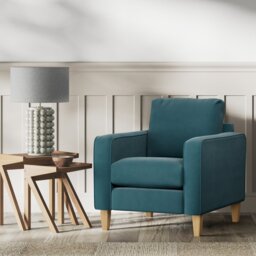 Habitat Flint Fabric Armchair - Teal - Ash Leg - thumbnail 2