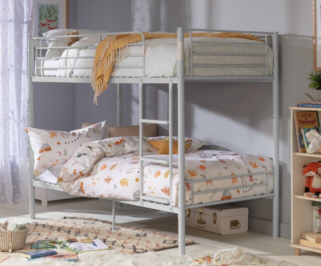 Argos Home Mason Metal Bunk Bed - Silver - image 1