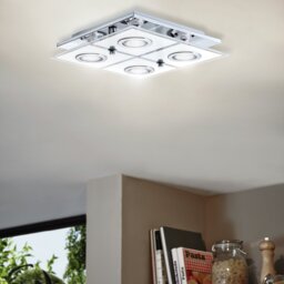 Eglo Cabo Small 4 Light Glass Shade Ceiling Light - Chrome - thumbnail 2