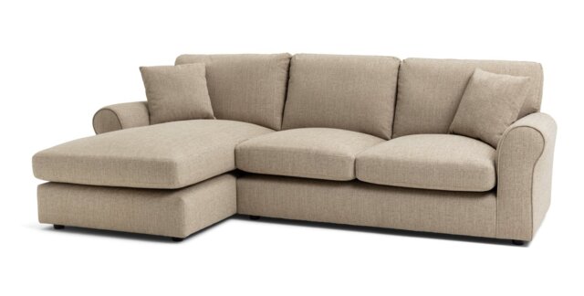 Argos Home Lisbon Fabric Left Hand Corner Chaise Sofa- Stone - image 1
