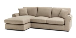 Argos Home Lisbon Fabric Left Hand Corner Chaise Sofa- Stone - thumbnail 1