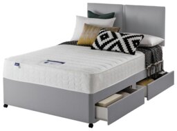 Silentnight Hatfield Kingsize 4 Drawer Divan Bed - Grey - thumbnail 2
