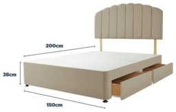Silentnight Kingsize 4 Drawer Divan Bed Base - Sandstone - thumbnail 2