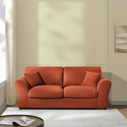 Argos Home Harry Cord 3 Seater Sofa - Rust - thumbnail 1