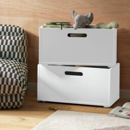 Habitat Henri 2 Storage Boxes - White - thumbnail 1