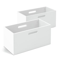 Habitat Henri 2 Storage Boxes - White - thumbnail 2