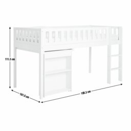 Habitat Kids Ronnie Single Midsleeper & Desk - White - thumbnail 2